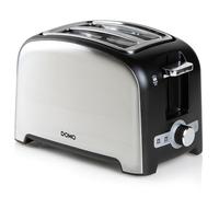 Domo DO 959T DO959T - Tostapane compatto con inserto per panini, in acciaio INOX, con 2 fessure per aperture, 4 funzioni e 7 livelli, colore: Argento