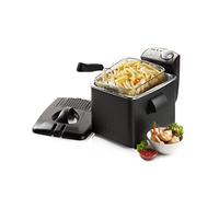 DOMO DO1014FR Friggitrice - 4,5 L - Friggitrice ad olio con finestra e filtro antiodore - 3200 W - Nero
