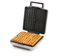 DOMO DO9250W - Piastra per waffle quadrate, per 4 cialde quadrate, 1600 W, colore: Argento