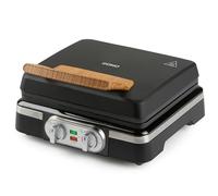 DOMO DO9281W - Piastra per waffle per waffle belghe, rivestimento antiaderente, 1520 W, colore: Nero