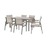 Domo Mea Set Pranzo Best Sand - Tavolo 150x90 cm e 6 Sedie Sabbia