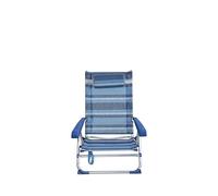 Domo Mea Spiaggina Pieghevole Alluminio Righe Blu 8 Posizioni
