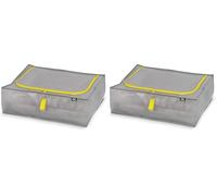 DOMO PAK LIVING Custodia multiuso 45L in Polipropilene (PP) Nero, 55x45x18 cm, Resistente all'acqua e protettiva per ambienti harsh, Cerniera, Ideale per Bedding, Abbigliamento, Casa (Confezione da 2)