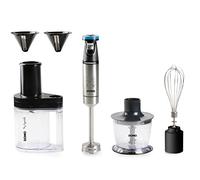 DOMO Set frullatore a immersione 4 in 1 - Ergo Press - Include 4 accessori per miscelatore, frusta, tritatutto, affettatrice a spirale - 800 W