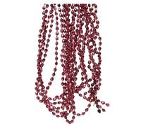 DomoDomo - Ghirlanda di perle rosa scuro, 2,7 m, lucida, plastica, decorazione per l'albero