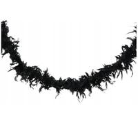 DomoDomo Ghirlanda natalizia nera, 184 cm, con piume, decorazione moderna per albero e camino