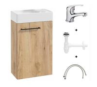 Domodomo Mobile Bagno con Lavabo 40 x 60 x 21 - Pensile per Bagno Piccolo con Lavabo per Ospiti