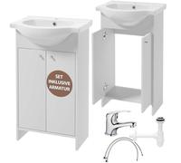 Domodomo - Mobile da bagno con lavabo Bianco 85 x 50 x 25,5 cm, Mobile da bagno - Bagno con lavabo,