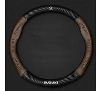 DOMOJT Coprivolante per Auto in Pelle Microfibra per Suzuki Jimny FJ 1998-2018, Antiscivolo per Auto Morbido sterzo-Volante,Brown