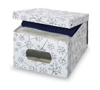Domoliving Scatola salvaspazio con oblò (39x50x24cm) BON TON Bianco e Grigio