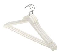 DOMO PAK LIVING Appendiabiti in Legno, Bianco, 45 cm, 3 unità