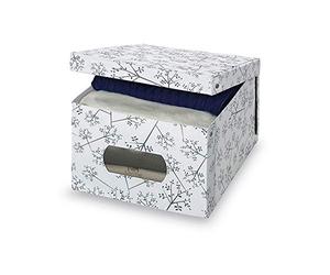 Domopak Living 916060 Scatola Guardaroba, Bianco e Grigio, 39 X 50 X 24
