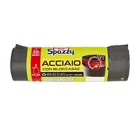 Domopak Spazzy Sacchi Nettezza Acciaio con Bloccasac 30L, 15 Pezzi