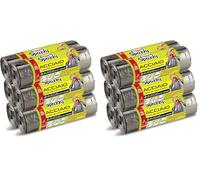 Domopak Spazzy Sacchi Nettezza Acciaio con Bloccasac, Casalingo 30 Lt, 6 Confezioni da 15 Pezzi (Confezione da 2)