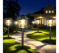 DOMOR Lampade solari per esterni da giardino 6 Pezzi | Accensione Automatica, Impermeabili, per Giardino, Paesaggio, Vialetti, Passaggi Pedonali