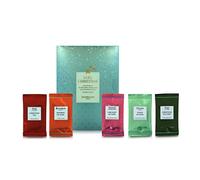 Domori Assortimento di Tè Natalizi Fruttati, Scatola Regalo per Degustazione Tè, Tisana, Carcadè e Rooibos, 20 Filtri, 180g, Dammann Frères