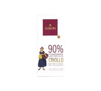 Domori® | Cioccolato Fondente Amabile | Tavoletta Cioccolato Fondente Criollo 90% - 50 Gr | Cioccolato Note di Frutta Secca