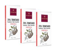 Domori® | Cioccolato Fondente Venezuela | Tavoletta Cioccolato Fondente Trinitario 70% - 3 x 50 Gr | Cioccolato Note di Mandorle e Caffè