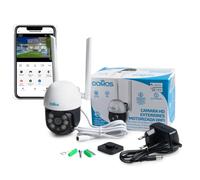 Domos - Telecamera WiFi intelligente ad alta definizione per esterni motorizzata | Visione notturna e sensore di movimento | Telecamera IP di sicurezza compatibile con Alexa e Google