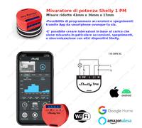 Domotica MISURATORE CONSUMI Shelly PM lettura potenza tempo reale e storico dati