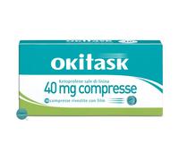 Dompé Okitask 40mg Ketoprofene Sale di Lisina Antinfiammatorio Senz'Acqua, 10 Compresse Rivestite con Film