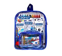 Doms Smart Kit Zainetto - Set Scuola Completo Tutto in Uno 10 Matite, 48 Pastelli, Righello, Gomma, Temperamatite e Album da Disegno per Bambini