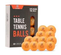 Domtek Palline da ping pong arancioni 3 stelle - 40 + Pro ABS Ping Pong Pong Confezione da 12 - Ideale per ping-pong interni ed esterni