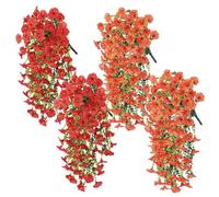 DOMTKBE Simulazione Artificiale Fiori Sospesi Morning Glory, Morning Glory In Plastica Resistente Alla Pioggia E Al Sole, Decorazione Perfetta Per La Parete Del Portico Del Giardino Di Casa (4pcs*02)