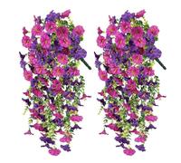 DOMTKBE Simulazione Artificiale Fiori Sospesi Morning Glory, Morning Glory In Plastica Resistente Alla Pioggia E Al Sole, Decorazione Perfetta Per La Parete Del Portico Del Giardino Di Casa (2pcs*01)