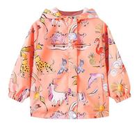 Domueay Giacca Impermeabile Bambina Giacca Antipioggia Antivento con Cappuccio Primaverile Autunno Giubbotto Cerniera Leggera Traspirante Cappotto Softshell Ragazza 9-10 Anni, Rosa