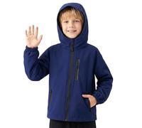 Domueay Giacca Impermeabile Ragazza Ragazzi, Mantella Antivento, 7-8 Anni