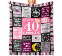 Domueay Regalo compleanno donna 40 anni, coperta in flanella per divano letto, 130 x 150 cm, per amica, fidanzata, sorella, moglie