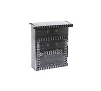 Domus 2201 Cassetta Postale in Ferro Battuto, Nero Spazzolato