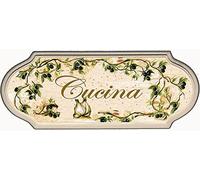 Domus Artis Targa per porta cucina Shabby Chic Country Decoro Cucina, Legno ingegnerizzato, 21.5 cm x 8 cm x 1 cm