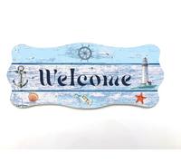 Domus Artis Targhe Dietro Porta in Legno Stile Vecchia Marina Shabby Chic per Decorare le Porte Interne di Casa al Mare Welcome