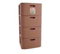 DOMUS Cassettiera Salvaspazio 4 Cassetti, Polipropilene, 40x40 h80cm