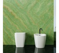 Domus Faleri sanitari serie Foglia Qua filo muro Wc + bidet + sedile soft close