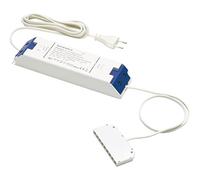 DOMUS LINE Alimentatore LED 24 V SLD120 LED da 24 V, dimmerabile, 9 prese e spina piatta europea, potenza 12-120 Watt, plastica, grigio chiaro