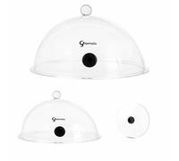 Domus - Set di 2 Cupole + 1 Disco Cocktail per Affumicatore da Cucina - Misure Campana Affumicatura di 25 e 18 cm - Compatibili con Affumicatore a Freddo Fumus + Ricettario Digitale