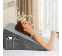 Domusensus Cuscino a cuneo per dormire, cuscino a cuneo da 30,5 cm per dopo l'intervento chirurgico, cuscino a triangolo per reflusso acido, GERD, apnee notturne, sollievo dal dolore alla schiena,