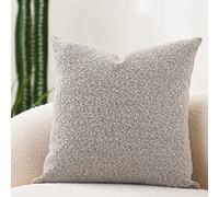 DOMVITUS Boucle, Federe per cuscini lussuose, 51 x 51 cm, decorative, per letto, divano, soggiorno, federa morbida, 1 pezzo, grigio sabbia