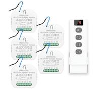 domyno Centraline per tapparelle Interruttore Serrande Tende con Controllo Wifi, Telecomando, Alexa, G.Home, App Tuya e Smartlife - n.5 Centraline + Telecomando 9 canali -