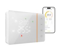 domyno Termostato WiFi a batterie per caldaia, controllo smartphone app alexa google cronotermostato intelligente da parete scatola 503, 502 programmazione settimanale e manuale (bianco)