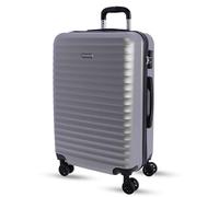 DON ALGODON Valigia media 23 kg | Valigia da viaggio rigida con 4 ruote doppie a 360°, lucchetto TSA e maniglia telescopica | Bagaglio impermeabile per viaggi in aereo, argento, Classico