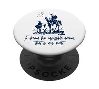 Don Chisciotte To Dream Impossible That Is My Quest, stampa blu navy PopSockets PopGrip Adesivo