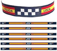 Don Filo Confezione da 6 braccialetti della polizia locale. Tessuto e filo lavorato a maglia. Dimensioni: 30 x 1,4 cm. annodabili e regolabili. Unisex, Talla única, Tessuto, Senza pietra
