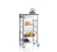 DON HIERRO - Carrello da cucina ONDA, Acciaio Inox e Ciliegio