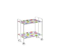 DON HIERRO Carrello da cucina pieghevole bianco con ruote BAUHAUS 2 ripiani