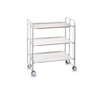 DON HIERRO Carrello da cucina pieghevole bianco con ruote BAUHAUS 3 ripiani