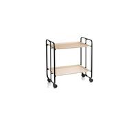 DON HIERRO Carrello da cucina pieghevole nero con ruote BAUHAUS 2 ripiani